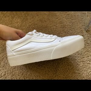 White Platform Vans